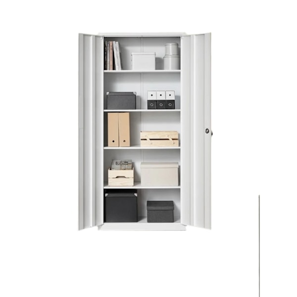 Rootz Multi -Purpose File Cabinet - Storage Cabinet - Powder -Coated Steel - Holdable - 40x80x180cm - Matt White