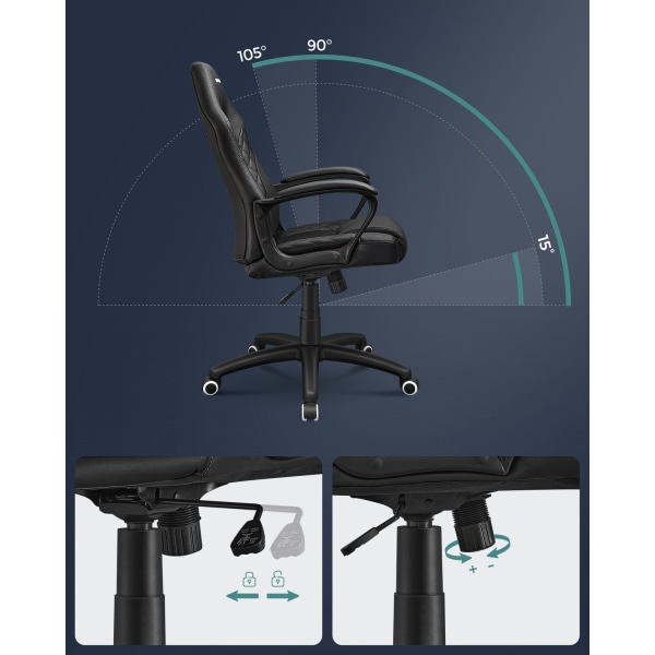Rootz Gaming Chair - Kontorsstol - Ergonomisk stol - Fuskläder -