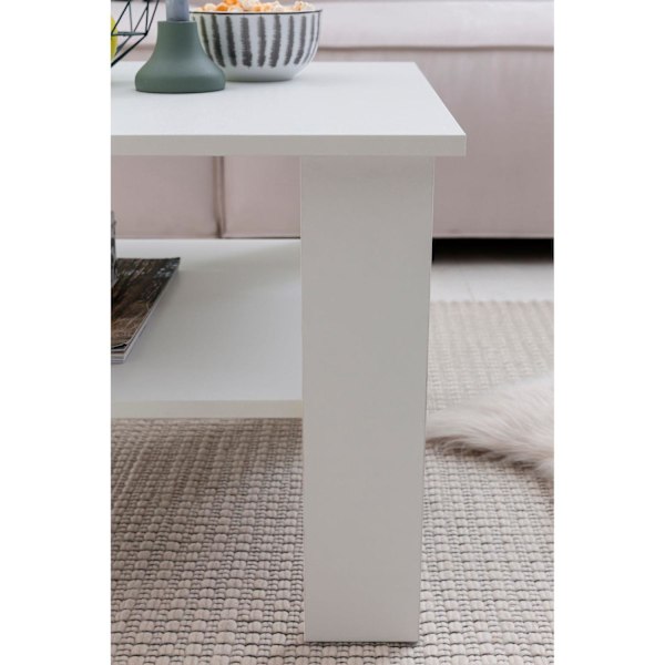 Rootz Soffbord - Soffbord - Soffbord av trä - Vit - Öppet fack - Förvaringsutrymme - 60 x 42 x 60 cm