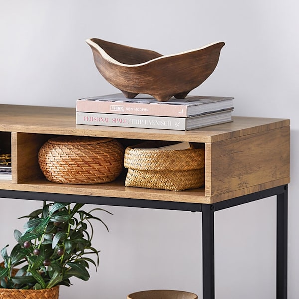 Rootz Modern Console Bord - Sofabord - Hall Bord - MDF og metalkonstruktion - Rummelig opbevaring - Alsidig brug - 100cm x 80cm x 40cm