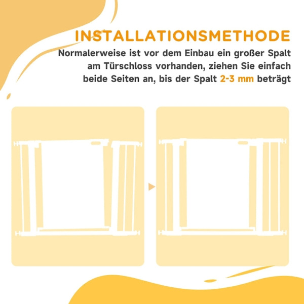 Rootz PawHut Justerbar Pet Gate - Trappeport - Hundebarriere - Automatisk lukning - Enhåndsbetjening - 75-103W x 76H cm - Stål og ABS