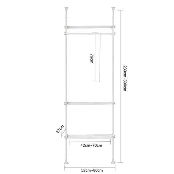 Rootz justerbar garderob Organizer Kläder Hyllsystem-Hängskena-Teleskopiska Kläder Förvaringshyllor