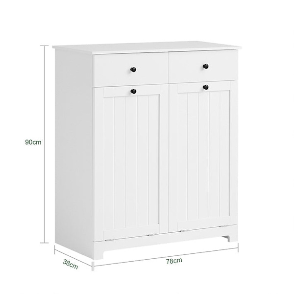 Rootz linnedskab med vaskeposer - Vasketøjsopsamler - Vasketøjskurv - MDF-konstruktion - Aftagelige poser - Fleksibel opbevaring - 78cm x 90cm x 38cm