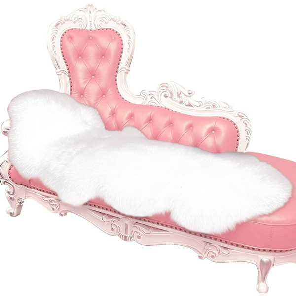 Rootz Faux Fur Area Matta - Mjuk matta - Shag Matta - Temperaturbalanserande - 60cm x 180cm - Polyester - Mörkgrå/Vit