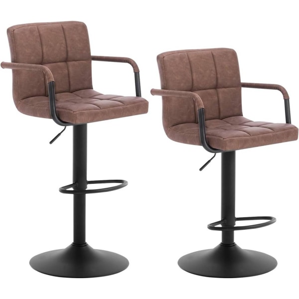 Rootz Barpall - Bänkpall - Justerbar Barstol - Fuskläder - Metallram - Ergonomisk design - Hållbar - Snygg - 51cm x 37cm Sits, 90cm - 112cm Höjd