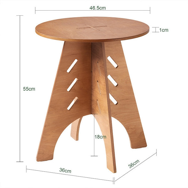 Rootz sidobord i trä - Soffbord - Tappbord - Enkel montering - Hållbar - Miljövänlig - H55cm x Ø46,5cm
