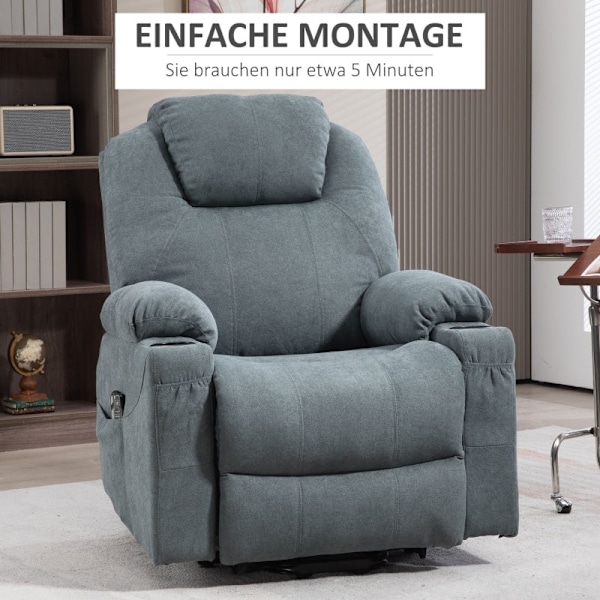 Rootz Massagestol - TV-lænestol - Hvilestol - Ultimativ komfort - Ubesværet stå-op Assistance - Kan tilpasses tilbagelænet - 90L x 101W x 107H cm - Po