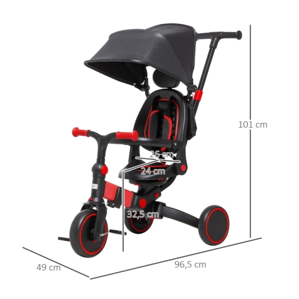 Rootz 3-i-1 trehjulet cykel til børn - Trehjulet cykel - Balance