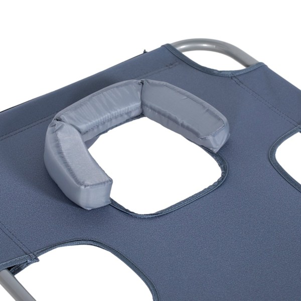 Rootz Garden Deck -tuoli - Sun Lounger - Hierontatuoli - pehmustettu kasvojen aukko - sininen - 185 cm x 55cm x 29cm