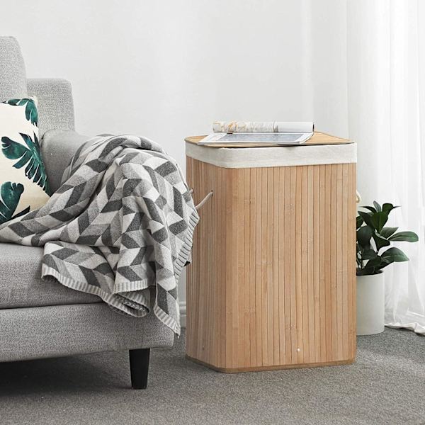Rootz bambu tvättkorg - hopfällbar förvaringskorg - 72 liter - 40 x 30 x 60 cm