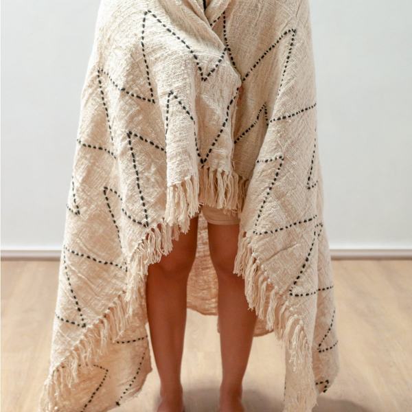Rootz bomullsfilt | Överkast | Sängöverdrag | Sofffilt 140x200 cm LINGGAH Handvävd från Cotton