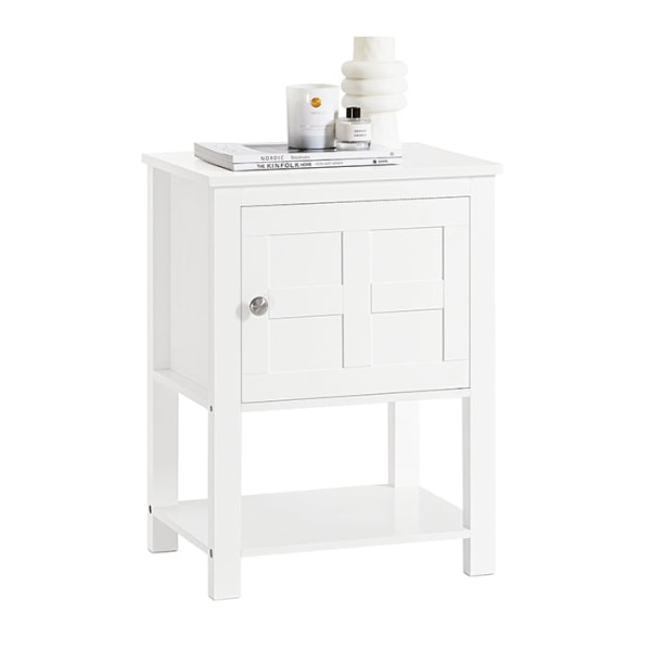 Rootz Modern Sängbord - Nattduksbord - Soffbord - Sidobord - Vit - Sekretessförvaring - Kompakt design - Perfekt för trånga utrymmen - 45cm x 60cm x 3