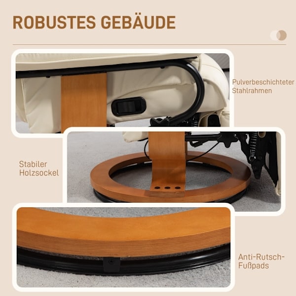 Rootz Relax Chair - TV-nojatuoli - Keinonahkainen lepotuoli - Kompakti lepotuoli - 78cm x 88cm x 103cm