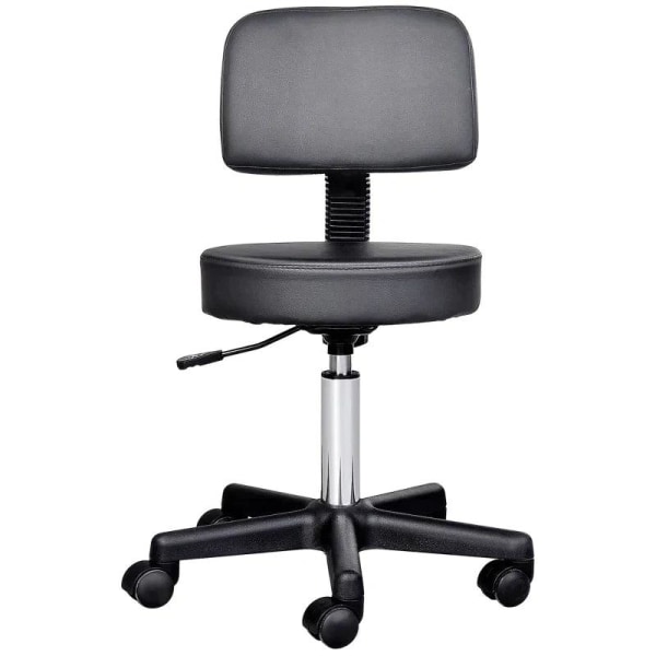 Rootz Rolling Stool - Work Stool - Cosmetic Stool - Swivel Stool - Salon Stool - Black