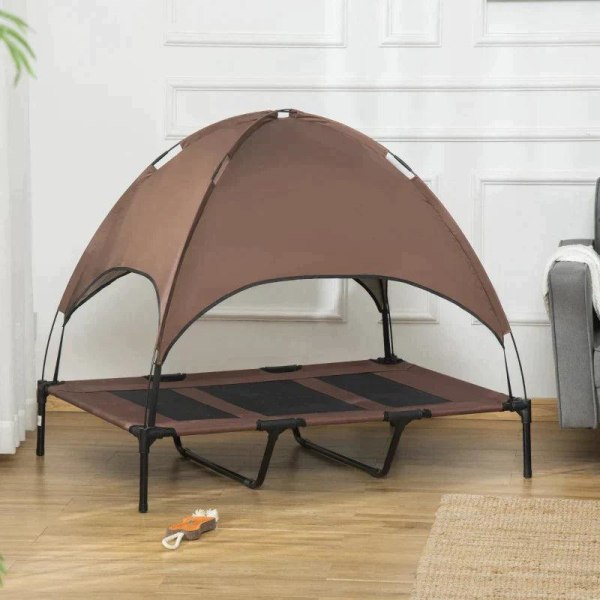 Rootz hundeseng - kæledyrsseng - hævet hundeseng - udendørs hundeseng - åndbar - taftkaffe - 122 x 92 x 108 cm