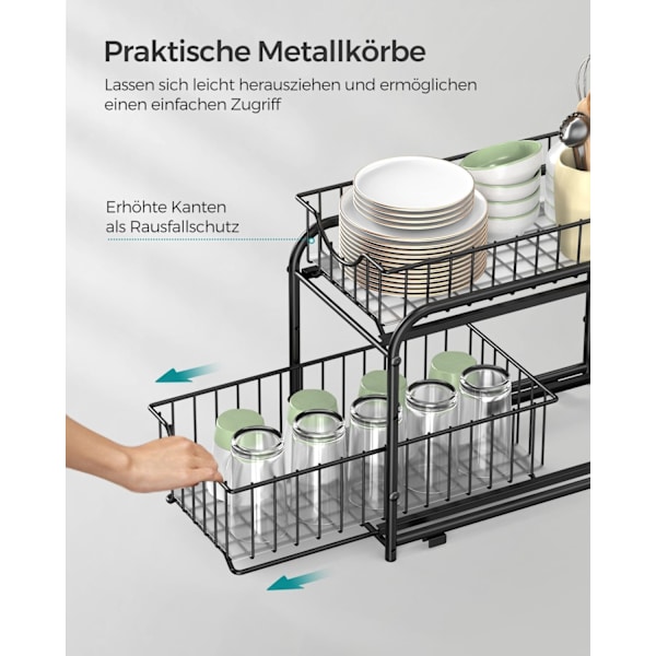 Rootz Steel Classic Black 3-vånings tårtställ - Bakställ - Dessertdisplay - Stålkonstruktion - Platssnål design - Enkel montering - 21 cm x 36,5 cm x