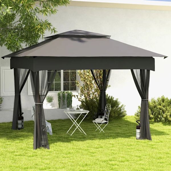 Rootz Gazebo - Gazebo Sandsække - Sandsække Sæt med 4 - Sandfri med stropper - Oxford Polyester - Vejrbestandig - Sort - 20L x 10W x 43H cm