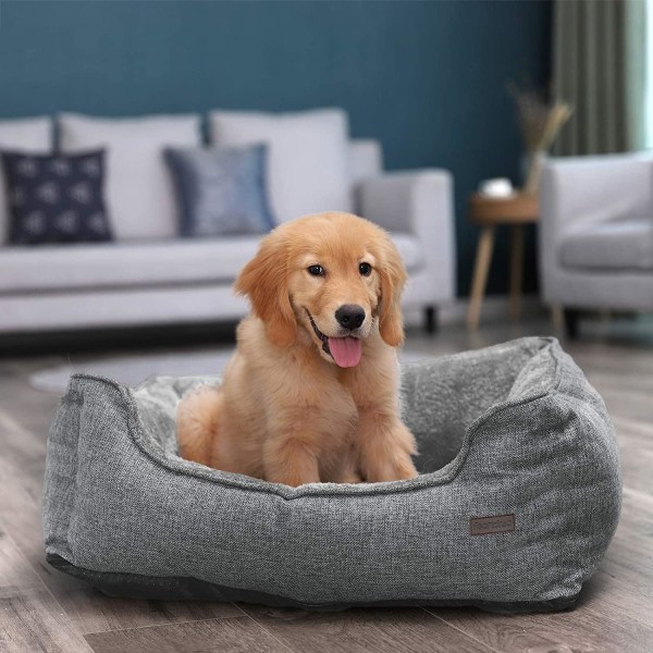 Rootz Deluxe Hundsäng - Tvättbar Hundsäng - Avtagbart överdrag - Hundsängar - 70 x 55 x 21 cm