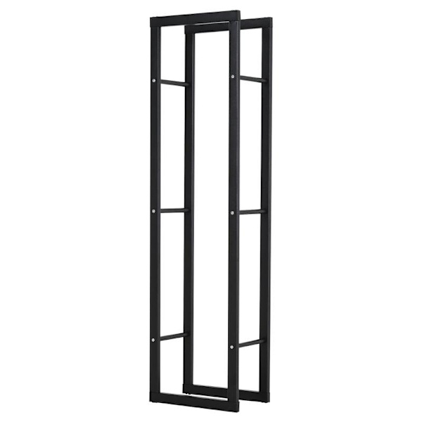 Rootz Vedställ - Vedställ - Vedhylla - Vedhållare - Stål - Svart - L40 x B25 x H150 cm
