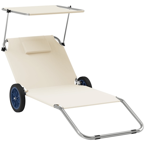 Rootz Sun Lounger Set - Foldbar Garden Lounger - Roll Doll Chair - Justerbart ryggstöd - 62 cm x 148 cm x 85 cm