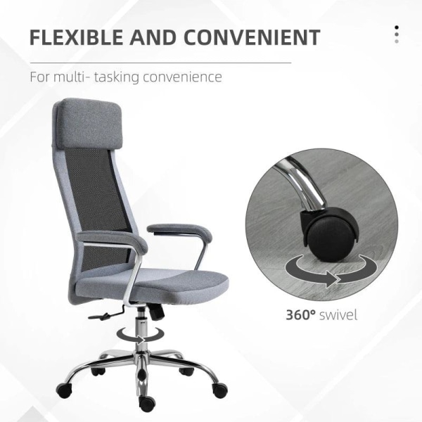 Rootz Kontorstol med Ergonomisk Design - Lysegrå, Sort - Skum, Nylon, Stål - cm x 25,59 cm x 46,85 cm