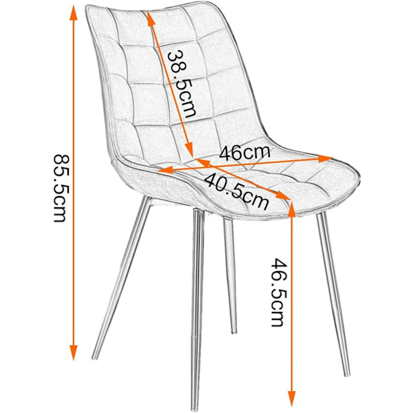 Rootz Set med 4 matstolar - Köksstolar - Kontorssittplatser - Imiterat läder - Ergonomisk design - Hållbar och bekväm - Anti-halk - 46 x 40,5 cm Sitss