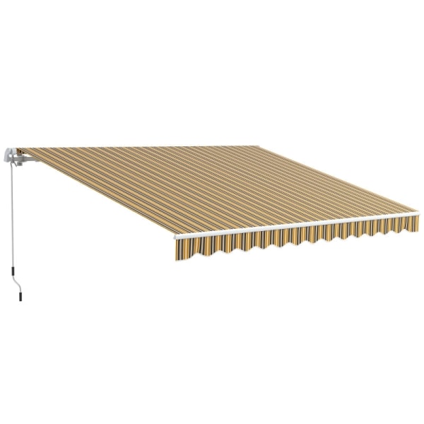 Rootz Markissolskydd - Solskydd - Utomhusskydd - Slitstark polyester - Enkel användning - Väderbeständig - 3,5 m x 2,5 m - Gul + Grå