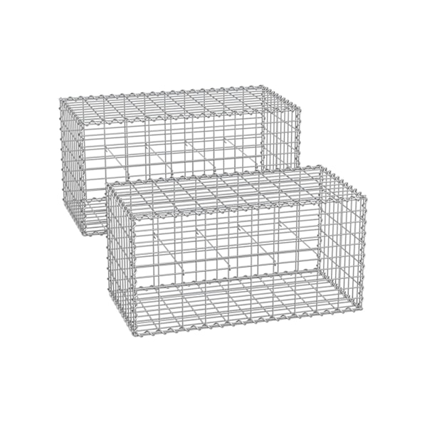 Rootz Gabion -seinäsarja - metallihäkki - kiviseinä - galvanoitu teräs - 100 cm x 50 cm x 50 cm - 5 cm x 10 cm verkko - Heavy Duty