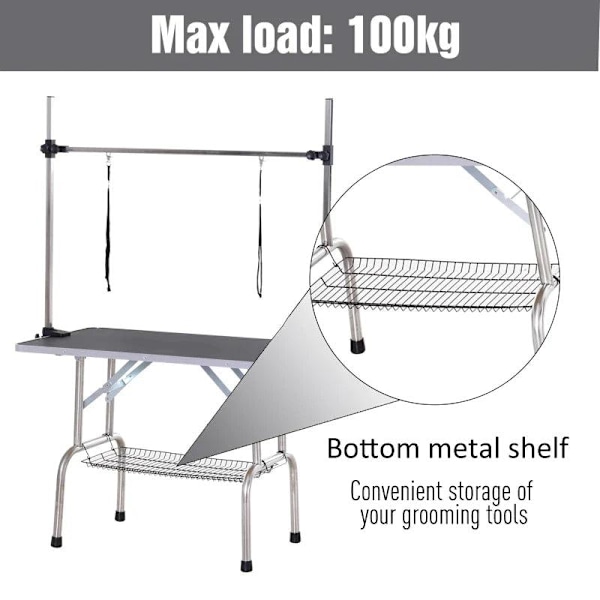 Rootz Grooming Table - Pet Grooming Table - Animal Grooming Table - Shearing Table - Dogs Grooming Table - 107 x 60 x 170 cm