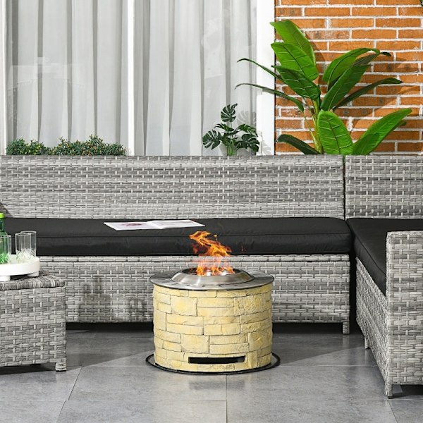 Savuton Rootz Fire Bowl - Fire Pit - Outdoor Fire - Kaksoispolttorakenne - Ø52 x 39H cm - Mukana matto