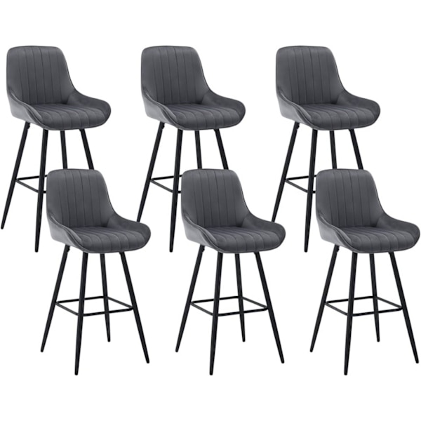 Rootz Barstol - Moderne høj skammel - Komfortabelt sæde - Ergonomisk ryglæn - Rustbestandige metalben - Mat sort - 48,5 cm x 106 cm x 46 cm
