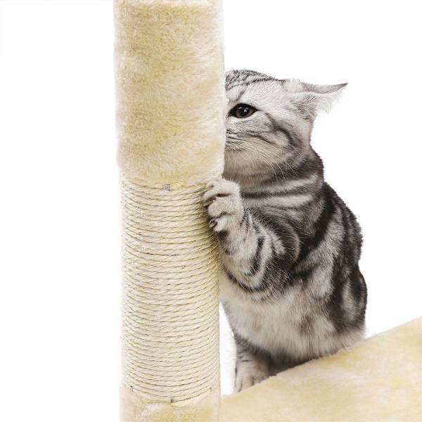 Rootz Cat Tree - Skrapstolpe med grotta - Skrapstolpe med kattlåda - Kattklätterträd - Kattaktivitetsträd - Kattlekträd - Modernt kattträd - Kattträdh