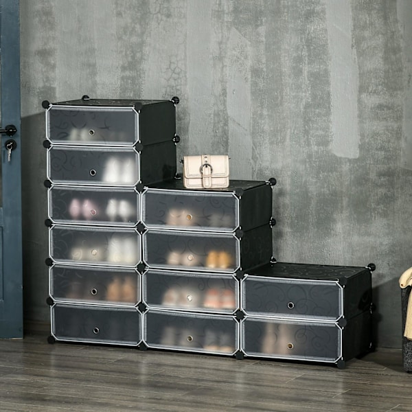Rootz Shoe Rack - Storage Organizer - Shoe Shelf - Modular Design - Holder 24 par - 94 cm x 37 cm x 108 cm