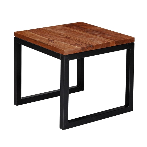 Rootz Sidebord - Massivt træ Sidebord - Bord - Sofabord - Sofabord - Træ - 45 x 40 x 45 cm - Brun - Sort