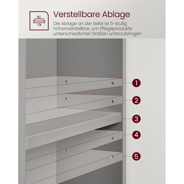 Rootz Dove Grey MDF Diskbänk Underskåp - Badrumsskåp - Förvaringsenhet - Rymlig interiör - Enkel montering - 30cm x 80cm x 64cm