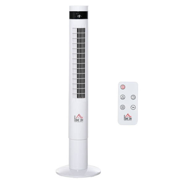 Rootz Tower Fläkt Med Fjärrkontroll - Vit - Pe Plast, Stål - 11,81 cm x 11,81 cm x 43,3 cm