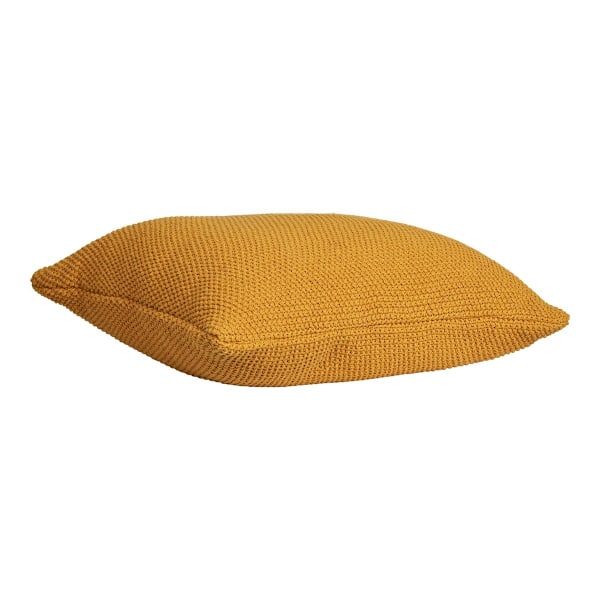Rootz Cushion - Återvunnen bomullskudde - Ocher Throw Pillow - Eco -Friendly Design - 45 cm x 45 cm