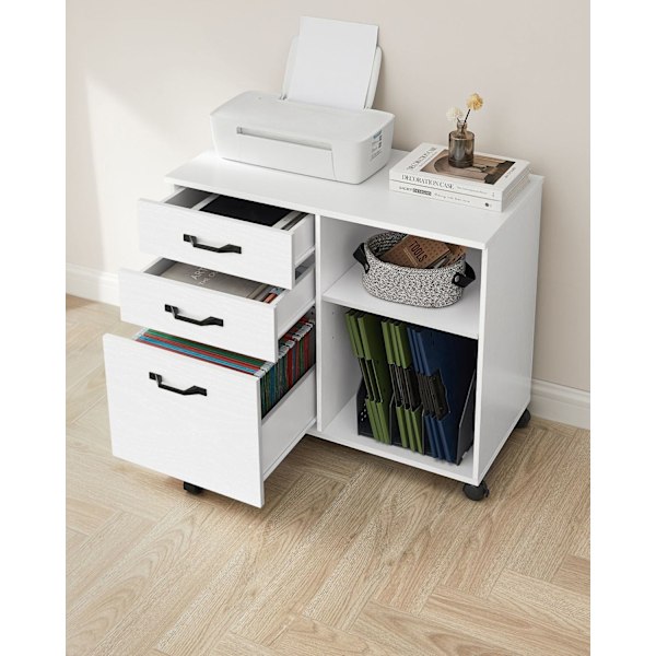 Rootz rullebeholder med træfinish - Opbevaringsvogn - Mobil organisering - Spånplade og metalkonstruktion - 40 cm x 80 cm x 66 cm - 22,2 kg Vægtkapaci