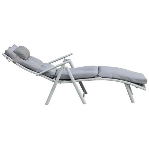 Rootz Solstol - Strandsäng - Trädgårdssäng - Fällbar - Justerbar - Grå - 137 X 63,5 X 100,5 Cm