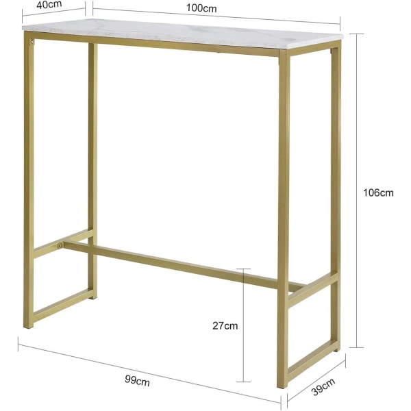 Rootz Kitchen Breakfast Bar Bord - Matbord - Coffee Bar med Golden Metal Ram