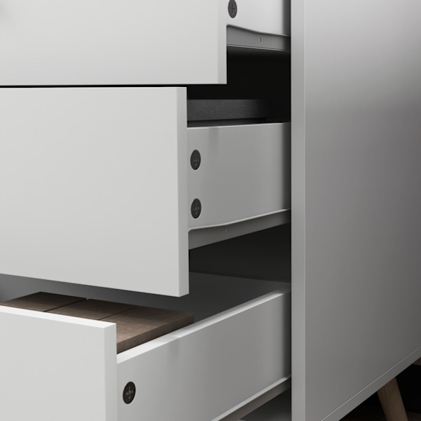 Rootz Scandinavian Chest of skuffer - Opbevaringsskab - Skuffe Unit - Robust MDF & Pine - 60L X 40B x 68H CM
