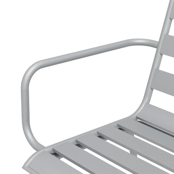 Rootz Trädgårdsmöbler Set - 5-delat - Utemöbler - Väderbeständig - Modern Design - Matbord+matstolar - Stål - Ljusgrå - 80 x 80 x 74 cm