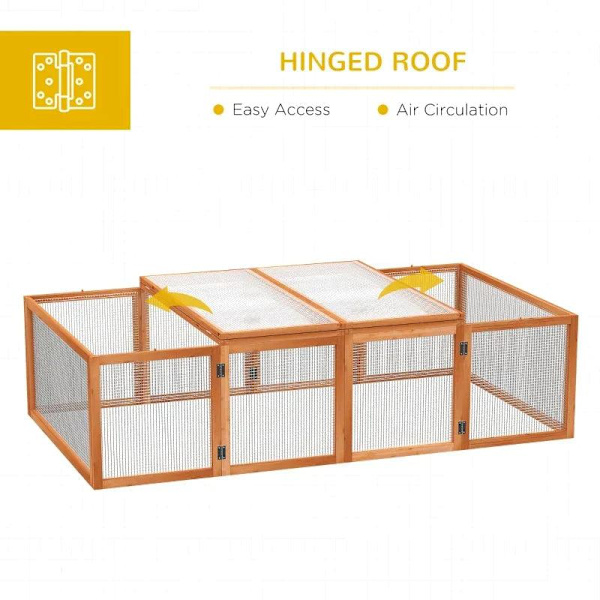 Rootz Rabbit Hutch - Utomhusinhägnad - Smådjursbur - Gran Wood - Nature - 181x100x48cm