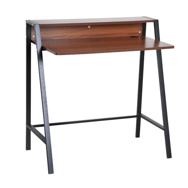 Rootz Desk - Computer Desk - Office Table - Computer Table - Drawer - Processed Wood - Steel - Brown - Black