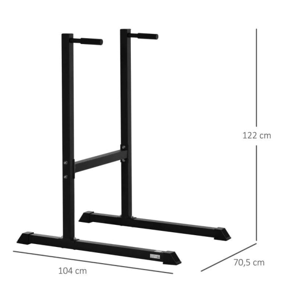 Rootz Dip Station - Dip Stand - Abdominal Trainer - Sort - 104 x 70,5 x 122 cm