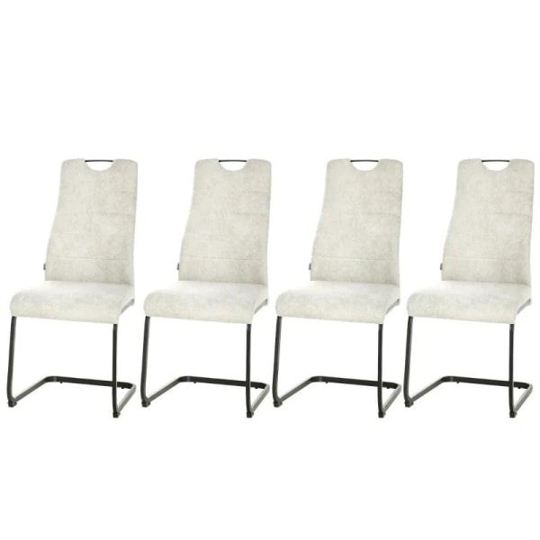 Rootz spisestuesæt med 4 stole med højt ryglæn - polyester + stå