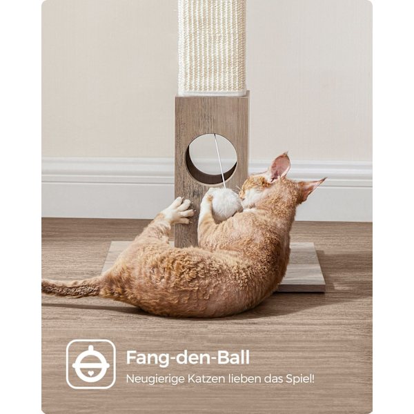 Rootz Skrapstolpe Cat Tree - Cat Scratcher - Cat Climbing Tower - Spånskivakonstruktion - Sisal Rep - 38cm x 38cm x 73cm