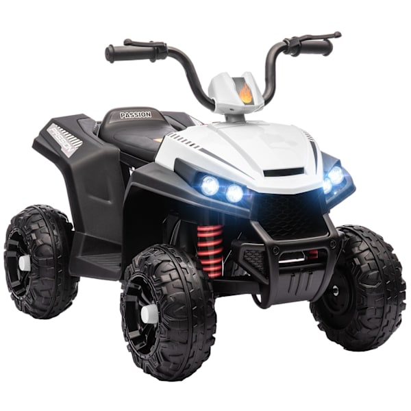 Rootz Electric Children's Quad - Kids ATV - Ride -on Vehicle - 4 -hjulet ophæng - 85 cm x 55,5 cm x 62 cm - Alder 3-5 - Hvid
