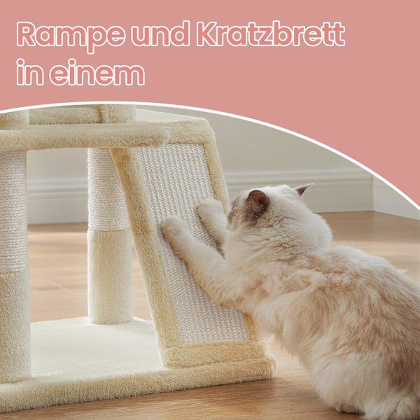 Rootz Cat Scratching Post - Cat Tree - Scratch Tower - Sisal indpakket - 48 x 48 x 96 cm