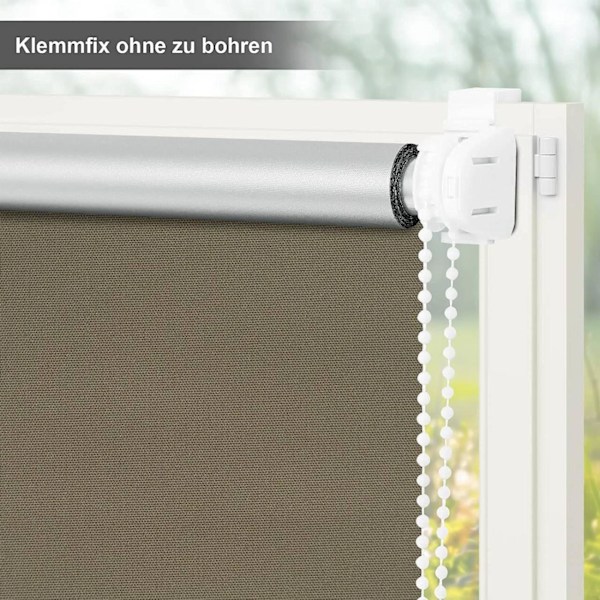 Rootz Blackout Rullgardin - Termisk fönsterskärm - Solskydd - UV-skydd - 100 % polyester - 40-120 cm x 160/210 cm - Taupe